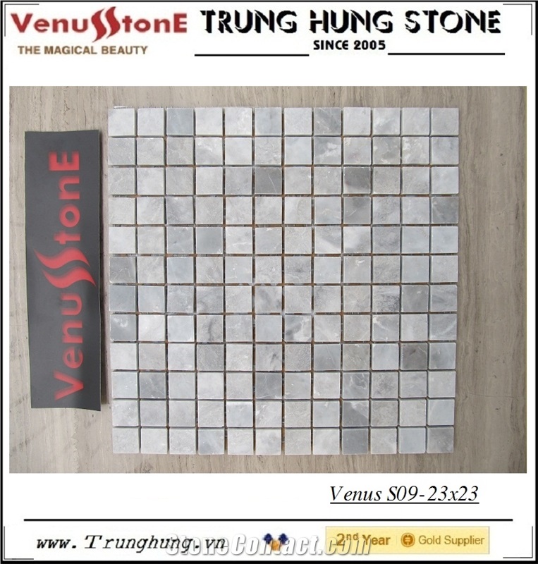 23*23 Grey Polished Marble Mosaic Tiles