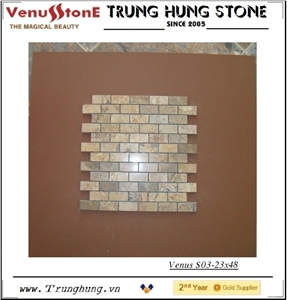 23*48 Beige Carpet Polished Marble Mosaic Tiles