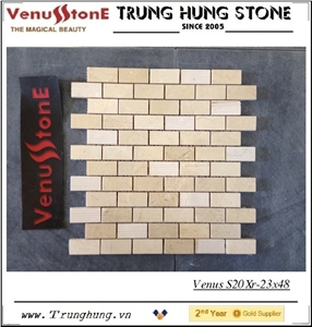 23*48 Crema Marfil Split Face Marble Mosaic Tiles