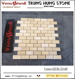 23*48 Crema Marfil Split Face Marble Mosaic Tiles