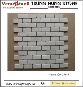 23*48 Crema Marfil Tumbled Marble Mosaic Tiles