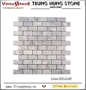 23*48 Grey Tumbled Marble Mosaic Tiles