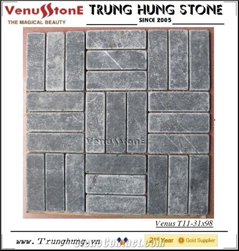 31*98 Blue Stone Tumbled Marble Mosaic Tiles