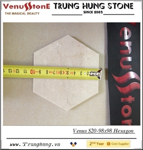 38.58'' Crema Marfil Hexagon Marble Mosaic Tile Polished 38.58'' Crema Marfil Hexagon Marble Mosaic Tile Polished