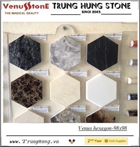 38.58'' Crema Marfil Hexagon Marble Mosaic Tile Polished