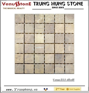 48*48 Beige Carpet Tumbled Marble Mosaic Tiles