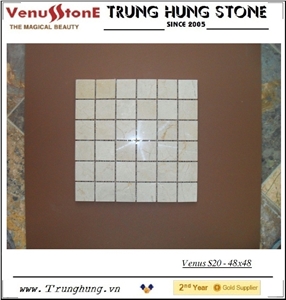 48*48 Crema Marfil Polished Marble Mosaic Tiles