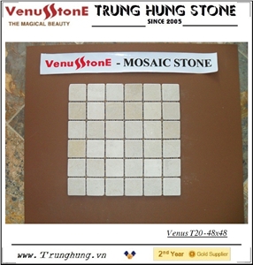 48*48 Crema Marfil Tumbled Marble Mosaic Tiles