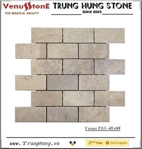 48*98 Beige Carpet Tumbled Marble Mosaic Tiles