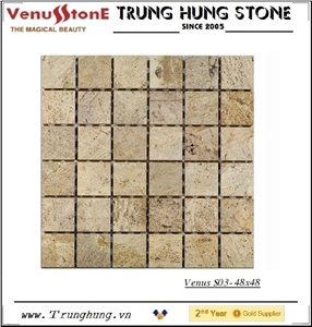 48*48 Beige Carpet Polished Marble Mosaic Tiles