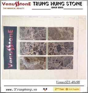 74*148 Dark Emperador Polished Marble Mosaic Tiles