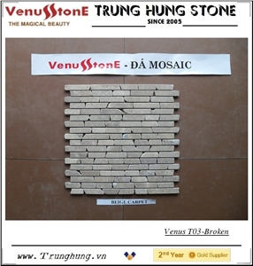 Beige Carpet Broken Edge Marble Mosaic Tiles