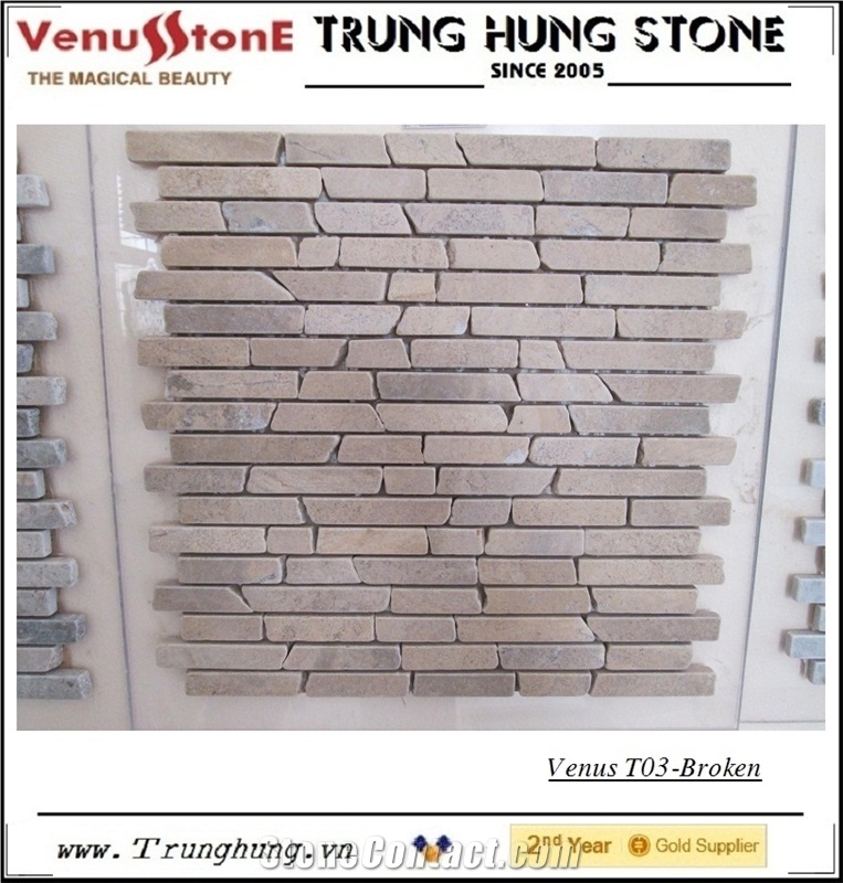 Beige Carpet Broken Edge Marble Mosaic Tiles