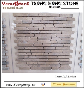 Beige Carpet Broken Edge Marble Mosaic Tiles