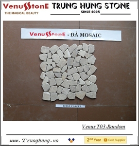 Beige Carpet Random Marble Mosaic Tiles - Crazy Cut Beige Carpet Random Marble Mosaic Tiles - Crazy Cut
