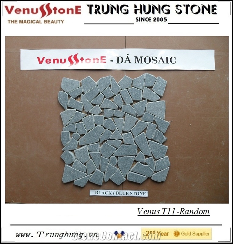 Black Random Marble Mosaic Tiles - Crazy Cut