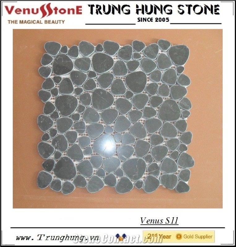 Blue Marble Stone Heart Shape Marble Mosaic Tiles