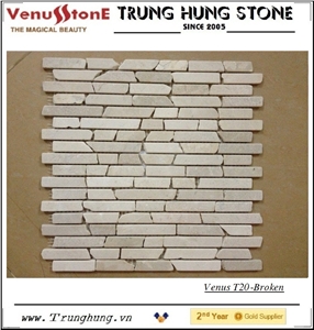 Crema Marfil Broken Edge Marble Mosaic Tiles