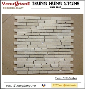 Crema Marfil Broken Edge Polished Marble Mosaic Tiles Crema Marfil Broken Edge Polished Marble Mosaic Tiles