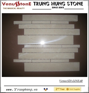 Crema Marfil Marble Polished Linear Splicing Mosaic Tile