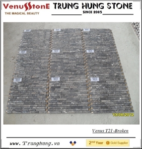 Dark Emperador Broken Edge Marble Mosaic Tiles
