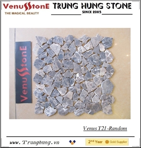 Dark Emperador Random Marble Mosaic Tiles - Crazy Cut