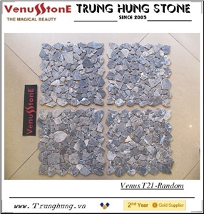 Dark Emperador Random Marble Mosaic Tiles - Crazy Cut