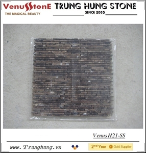 Dark Emperador Super Slim Marble Mosaic Tiles