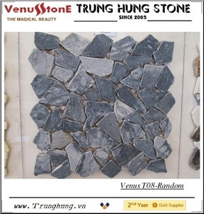 Eddy Black Random Marble Mosaic Tiles - Crazy Cut