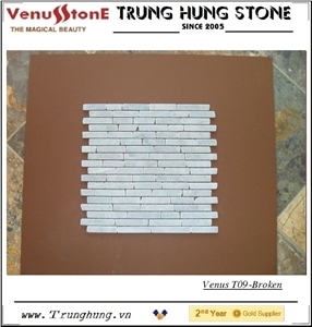 Grey Broken Edge Marble Mosaic Tiles