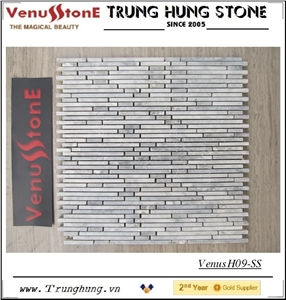 Grey Super Slim Marble Mosaic Tiles