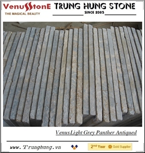 Vietnam Light Grey Panther Antiqued Marble Paving