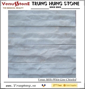 Vietnam Milky White Line Chiseled Wall Panels
