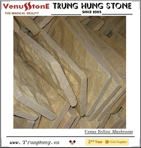 Vietnam Yellow Marble Mushroom Split Face Wall Tiles