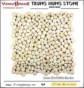 Wooden Yellow Marble Pebble Mosaic - Small Size