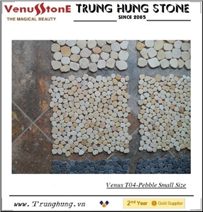 Wooden Yellow Marble Pebble Mosaic - Small Size