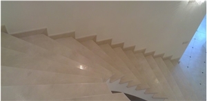 Botticino Classico Marble Stairs, Italian Botticino Classico Marble Botticino Classico Marble Stairs, Italian Botticino Classico Marble