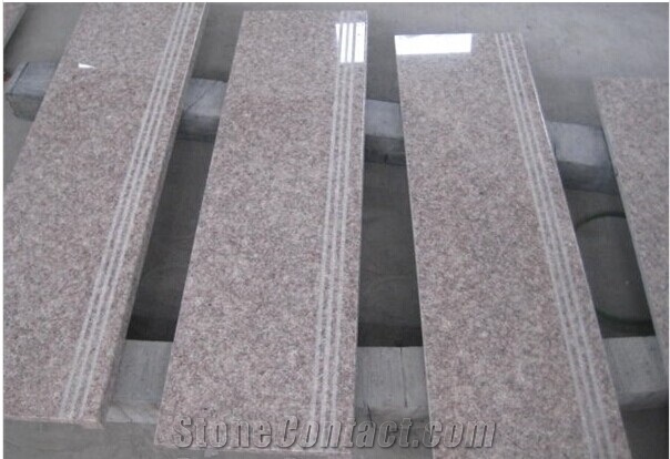 G611 Pink Granite Polished Stair, G611 China Pink Granite Step