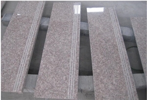 G611 Pink Granite Polished Stair, G611 China Pink Granite Step