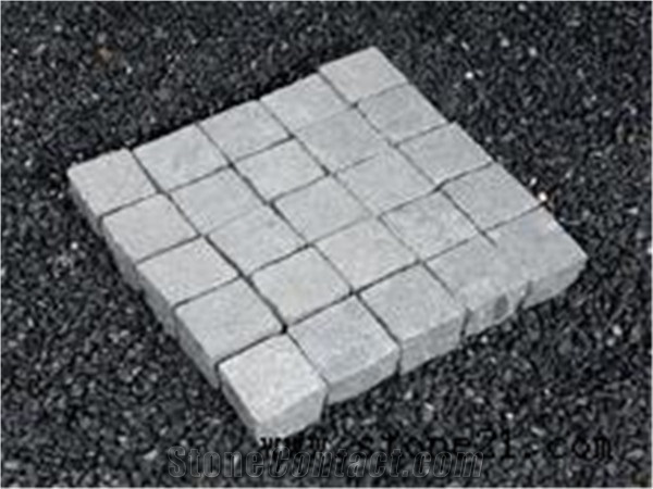 G654 Dark Grey Granite Paving Stone Cube Stone, Natural Granite Garden Stepping Pavements
