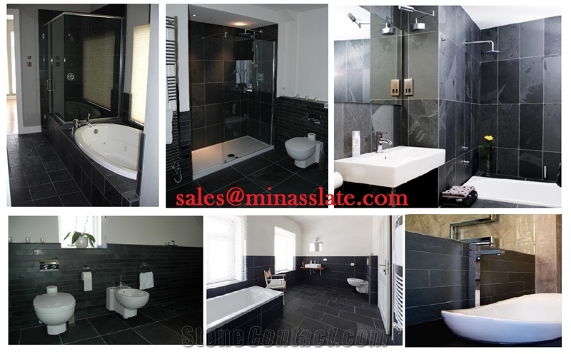 Preta Ardosia Slate Tiles, Brazil Black Slate
