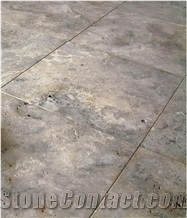 Afyon Silver Travertine Slabs & Tiles, Turkey Grey Travertine