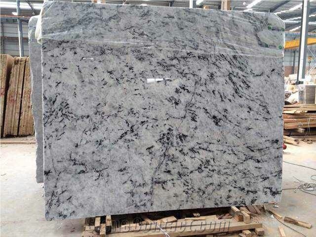 Blue Crystal Vein Marble Slabs Polished High Glossy, White Marble with Veins Machine Cutting Panel for Floor Covering,Bathroom Walling