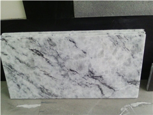 Blue Crystal Vein Marble Slabs Polished High Glossy, White Marble with Veins Machine Cutting Panel for Floor Covering,Bathroom Walling