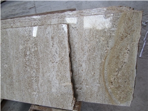 China Golden River Granite Slabs & Tiles, Giallo Yellow Granite Machine Cut to Size Panel for Wall Cladding,Floor Covering Project Material