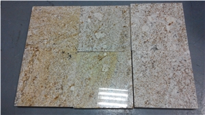 China Golden River Granite Slabs & Tiles, Giallo Yellow Granite Machine Cut to Size Panel for Wall Cladding,Floor Covering Project Material