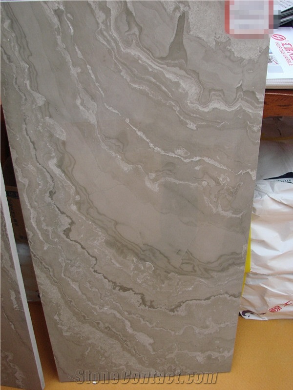 Grigio Sea Wave Grey Marble Slabs High Glossy Polished, Grey Wave Marble Machine Cutting Tiles for Bathroom Walling,Floor Covering