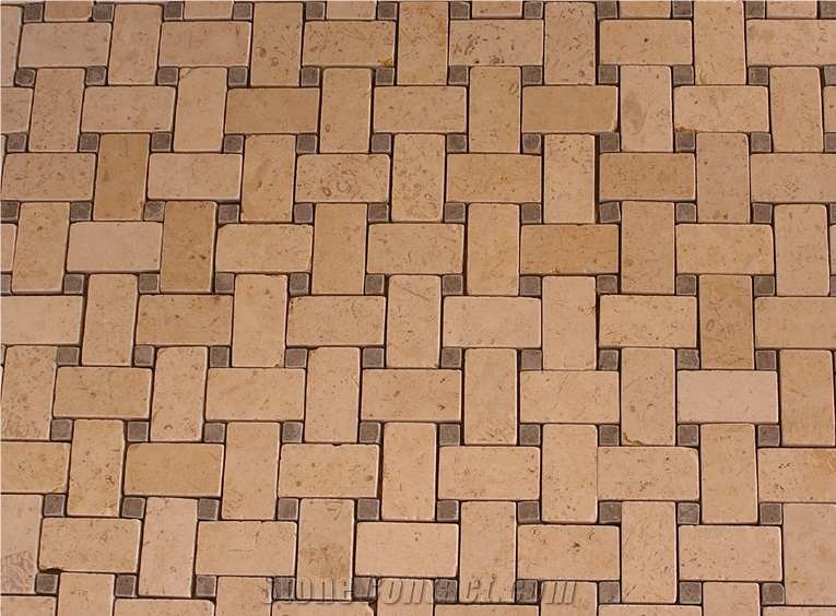 Jerusalem Pink Limestone Tumbled Mosaic