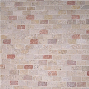 Jerusalem Pink Limestone Tumbled Mosaic
