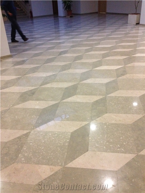 Fossil Green Limestone Tiles & Slabs, Seagrass Limestone Polished Floor Tiles, Wall Tiles